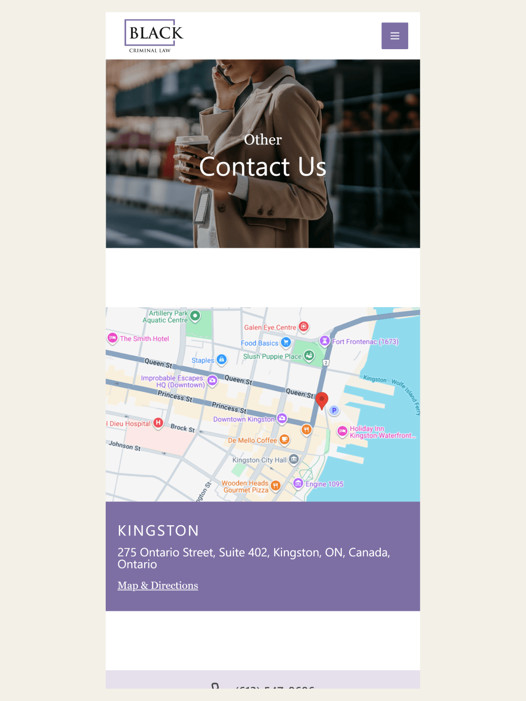 Contact us page vertical