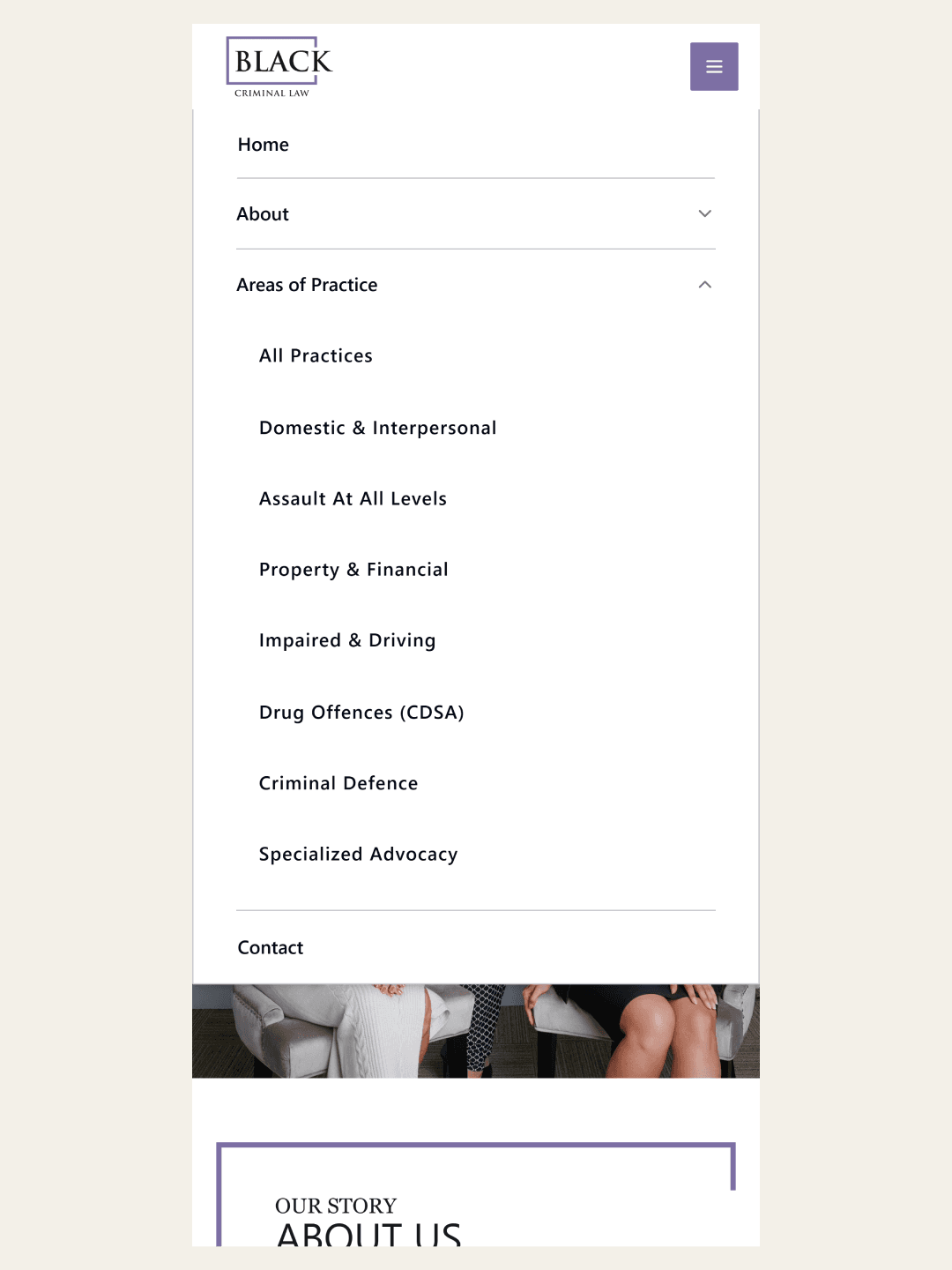 Mobile navigational menu